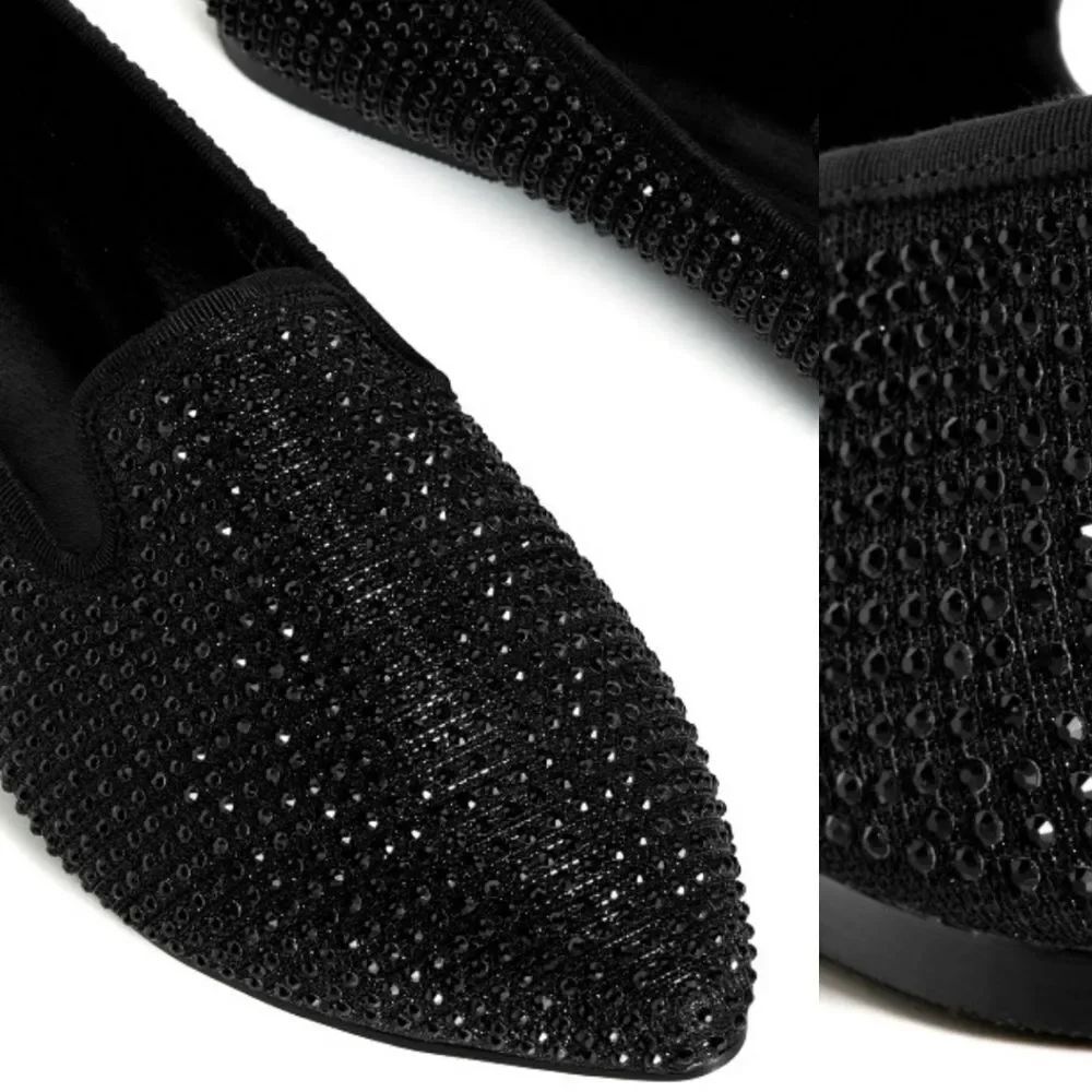 BRAND NEW SUGAR JEWEL STUDDED SLIP-ON WOMEN"S BALLET FLAT